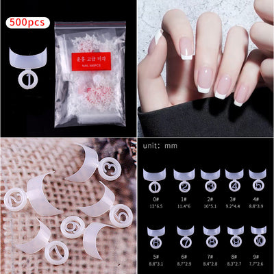 500 Uñas Postizas Borde Creciente Color Ciruela - Image 2