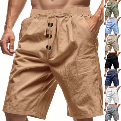 Shorts de Lino Sueltos para Hombre - Estilo Playa Casual Lavado - Image 41