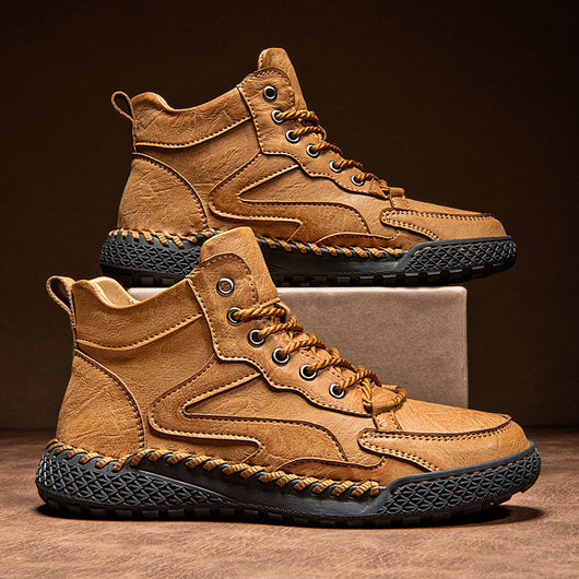 Botas de Cuero Aisladas Forradas en Felpa para Invierno