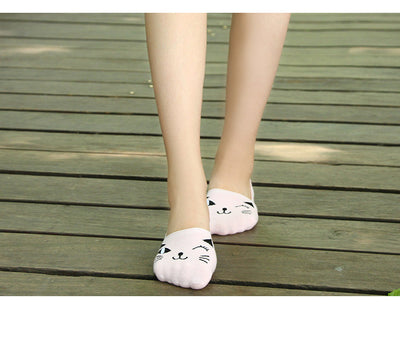 Calcetines Invisibles para Mujer Gato Lady Antideslizantes Algodón Verano - Image 14