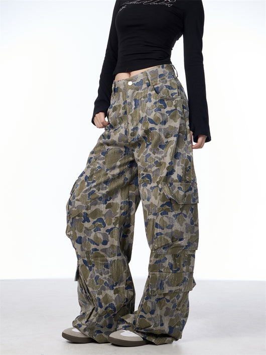 Pantalones Cargo Anchos Camuflaje para Mujer - Estilo Casual y Versátil - Image 21