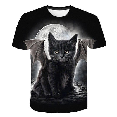 Camiseta Unisex Estampado 3D Gato Harajuku - Manga Corta Casual - Image 12