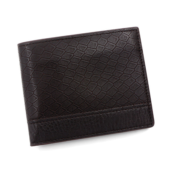 Billetera Hombre Cuero Grabado Patrón Serpiente Gran Capacidad