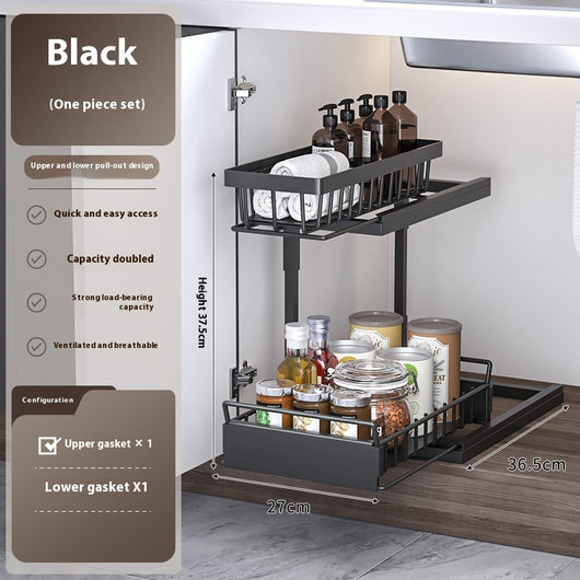 Organizador Extraíble para Fregadero con Estantes Ajustables y Almacenamiento Multiuso - Image 8