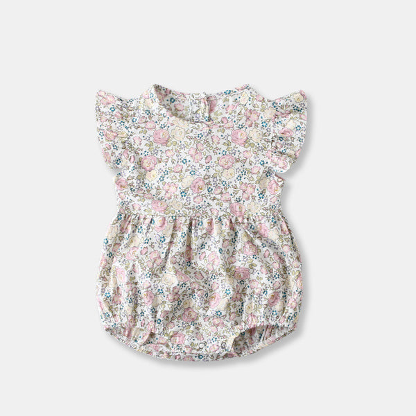 Pelele de Algodón Floral para Bebé - Diseño Pastoral Adorable