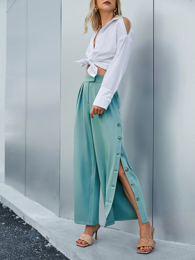 Pantalones de Cintura Alta Rectos y Anchos - Estilo Europeo y Americano - Image 6