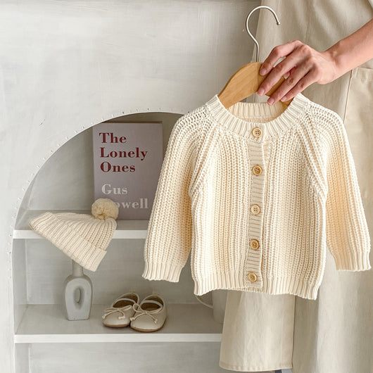 Cardigan Tejido Crema de Manga Larga - Suéter Abrigo Elegante - Image 17
