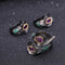 Conjunto de Joyería Amatista en Forma de Flor - Plata 925 Plateada