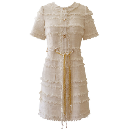 Abrigo de Tweed Lana con Vestido de Manga Corta - Image 11