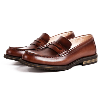 Mocasines de Cuero Genuino para Hombre - Estilo Británico Casual