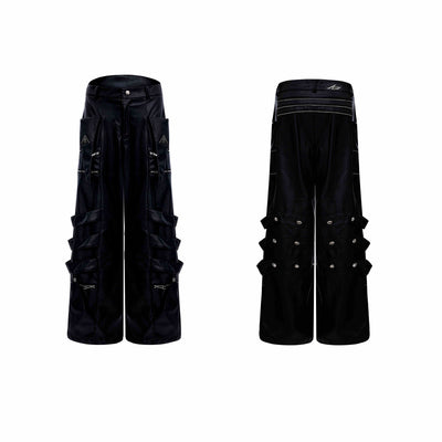 Pantalones Baggy Rectos con Diseño Metálico para Hombre - Image 11