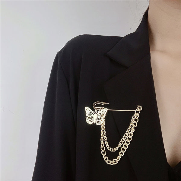 Broche Cadena Mariposa Retro Coreano - Accesorio Metal Tendencia Street Fashion