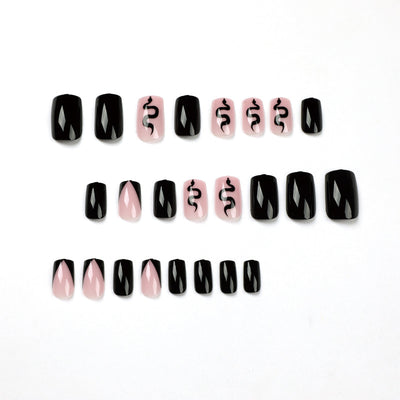 Uñas Postizas French Bisel Negro Premium - Image 10