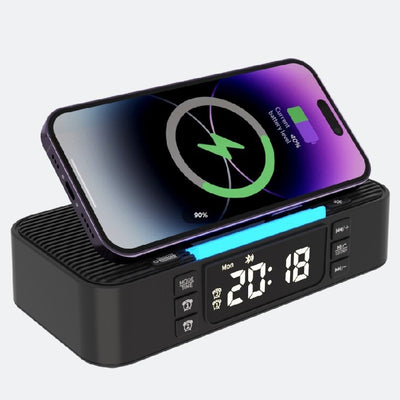 Lámpara Nocturna Inteligente con Carga Inalámbrica y Parlantes Bluetooth Duales - Image 7