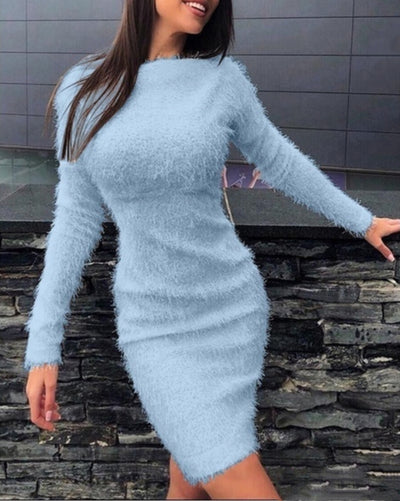 Vestido Largo Elegante de Manga Larga con Cintura Ajustada - Image 13