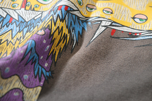 Pantalón Suelto Hip-hop con Estampado Artístico de Hongos y Ojos - Image 9