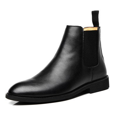 Botas de Cuero PU Elegantes para Hombre Estilo Británico Invierno