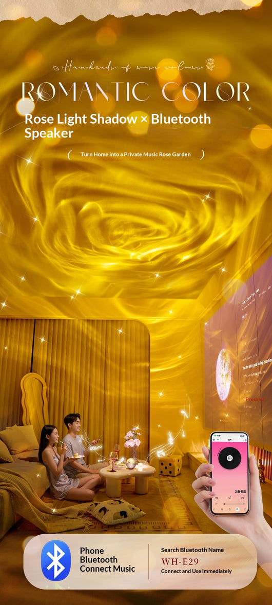 Lámpara Proyectora de Cielo Estrellado con Rosa - Luz Nocturna Atmosférica - Image 14