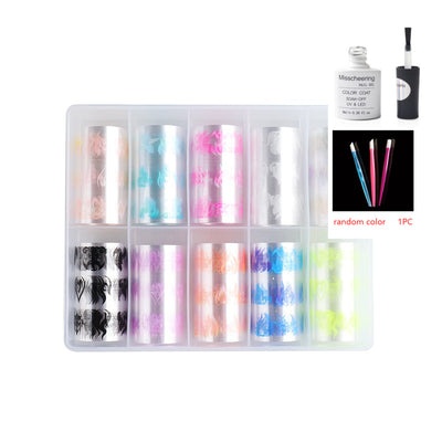 Set de 12 Láminas Decorativas para Uñas - Transferencias Nail Art - Image 12