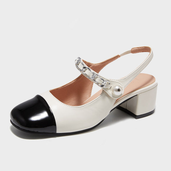 Sandalias Mary Jane con Tacón Bajo y Punta Redonda