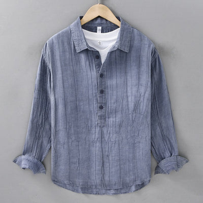 Camisa de Lino Casual con Textura Arrugada - Image 6