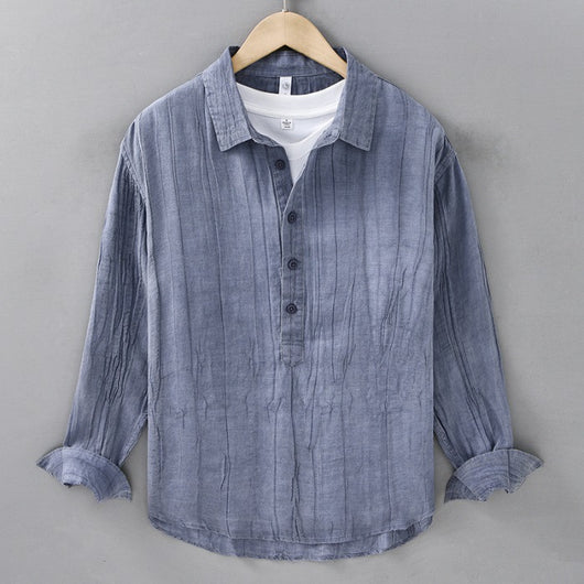 Camisa de Lino Casual con Textura Arrugada - Image 6