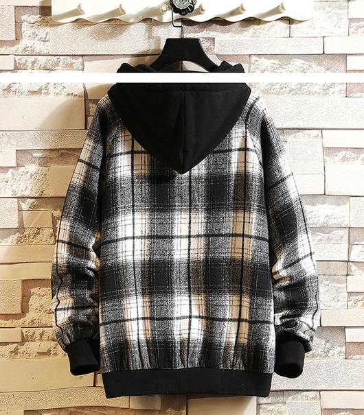 Suéter Japonés con Cuello Alto y Cuadros Cosidos - Image 10