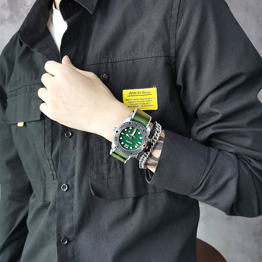Reloj Deportivo Hombre con Correa Táctica Impermeable y Esfera Luminosa