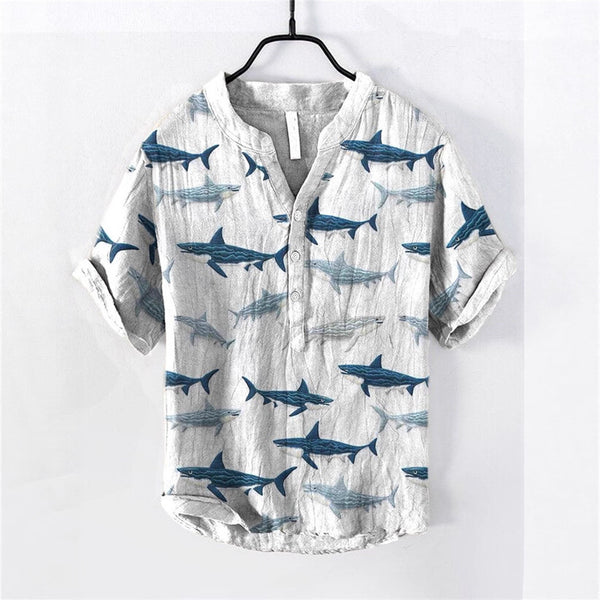 Camisa de Manga Larga con Estampado 3D de Rayas para Hombre