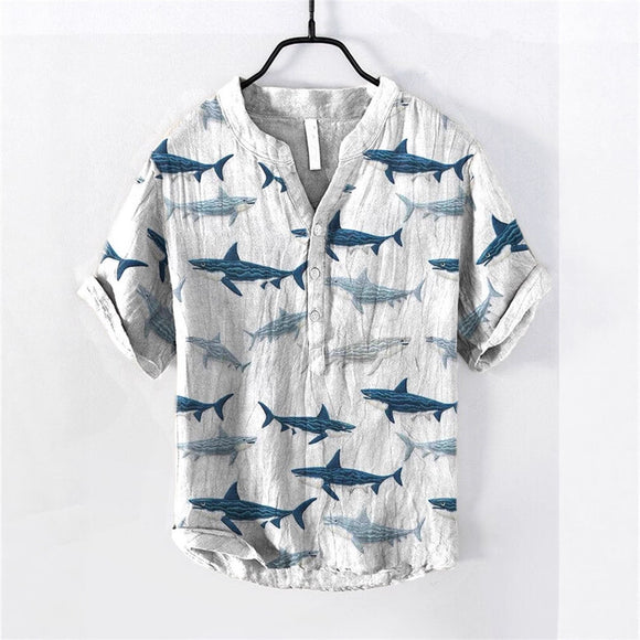 Camisa de Manga Larga con Estampado 3D de Rayas para Hombre