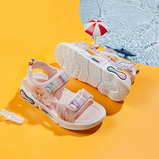 Sandalias Princesa Sunshine para Niñas - Zapatos Transpirables con Diseño de Osito Adorable - Image 3