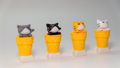 Llavero Gato Helado 3D Articulado - Capuchón Kawaii - Image 10
