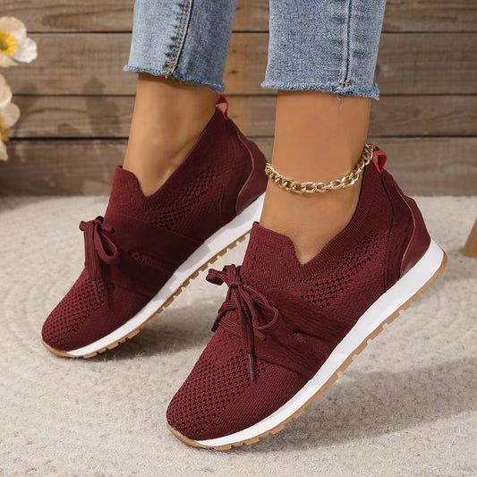 Zapatos Casuales Deportivos para Mujer con Malla Transpirable y Cordones