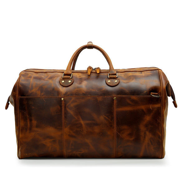 Bolsa de Viaje Cuero Genuino Capacidad Extra Grande para Hombre