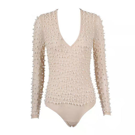 Jumpsuit de Malla con Perlas y Detalles Brillantes - Enterizo Elegante para Mujer - Image 13