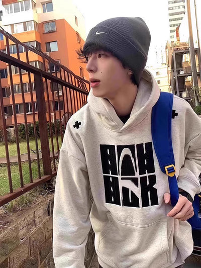 Sudadera Gris Jaspeado con Bordado para Hombre Otoño Invierno - Image 10