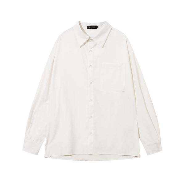 Camisa Manga Larga Suelta para Hombre - Colores Sólidos Otoño - Image 3
