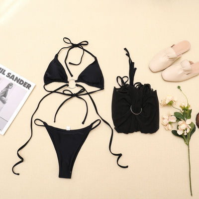 Bikini de Tres Piezas Mesh Negro para Mujer - Image 11