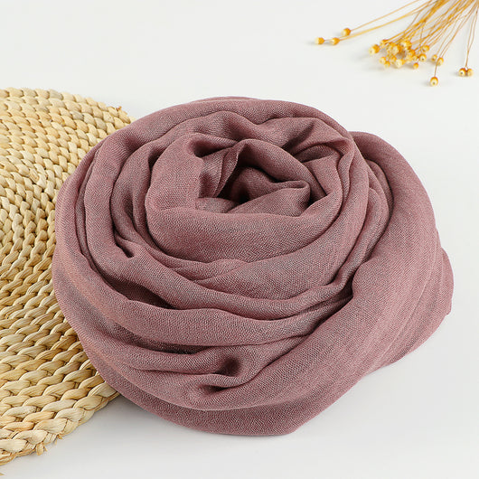 Pañuelo Artístico de Algodón y Lino en Colores Puros para Mujer - Image 25