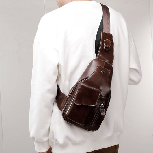 Bolsa Bandolera de Cuero Genuino para Hombre - Estilo Vintage Multifuncional - Image 26