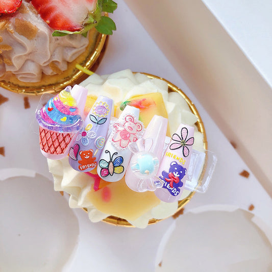 Stickers de Uñas 5D con Relieve Adhesivo - Diseño Simple y Adorable