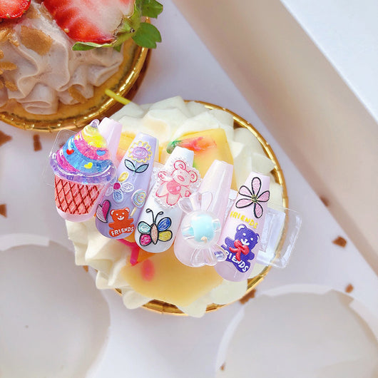 Stickers de Uñas 5D con Relieve Adhesivo - Diseño Simple y Adorable