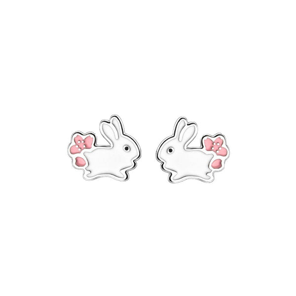 Aretes de Corazón Blanco Conejo Dulce - Diseño Femenino Tierno - Image 5