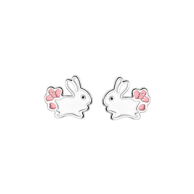 Aretes de Corazón Blanco Conejo Dulce - Diseño Femenino Tierno - Image 5