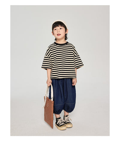 Playera Infantil de Rayas Coreana Suelta para Verano - Image 11
