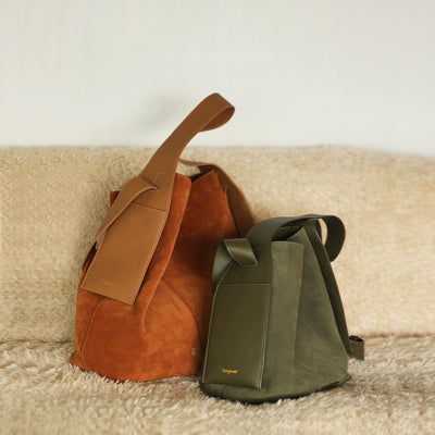 Bolso Tote de Gamuza con Correa Cruzada y Asas para Hombro - Image 13