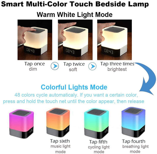 Reloj Despertador Parlante Bluetooth con Pantalla Táctil y Luz LED Multicolor - Image 5