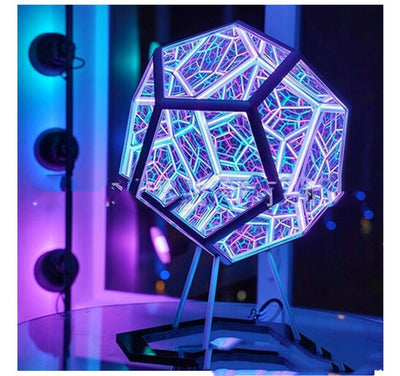 Lámpara Proyector Galaxia LED - Luz Nocturna Dodecaedro Infinito Multicolor