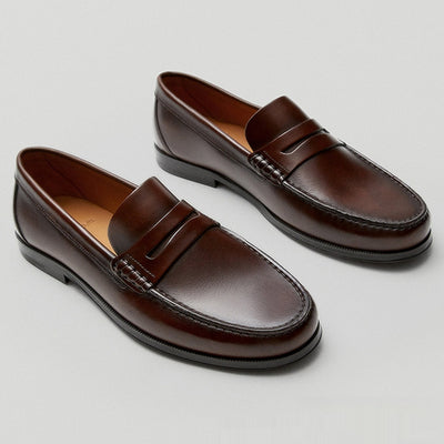Mocasín Retro de Cuero Genuino para Hombre - Confección Artesanal Resistente - Image 3