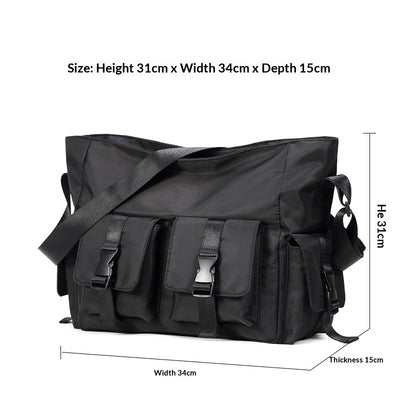 Bolsa Crossbody de Lona Utilitaria Estilo Japonés para Hombre - Image 4